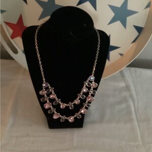 Elegant Pink and Silver Necklace